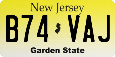 NJ license plate B74VAJ