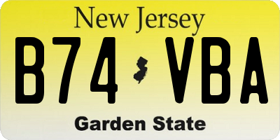 NJ license plate B74VBA