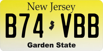 NJ license plate B74VBB