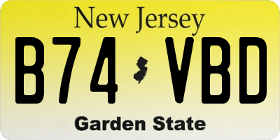 NJ license plate B74VBD