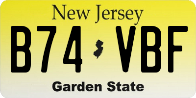 NJ license plate B74VBF