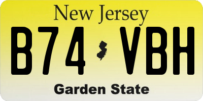 NJ license plate B74VBH