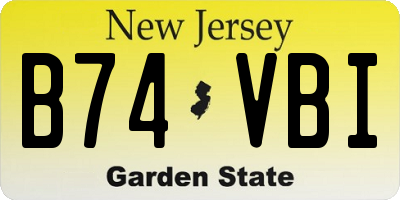 NJ license plate B74VBI