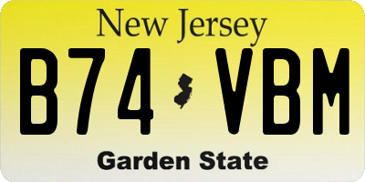 NJ license plate B74VBM