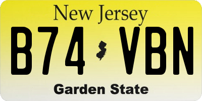 NJ license plate B74VBN