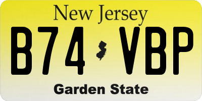 NJ license plate B74VBP