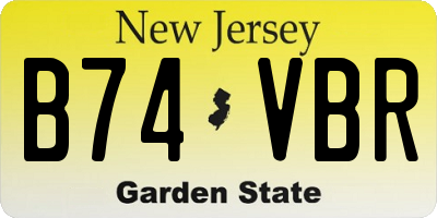 NJ license plate B74VBR