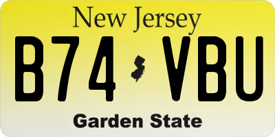 NJ license plate B74VBU