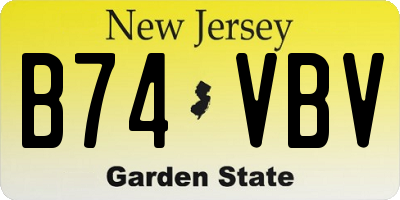 NJ license plate B74VBV