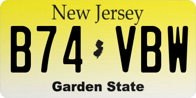 NJ license plate B74VBW