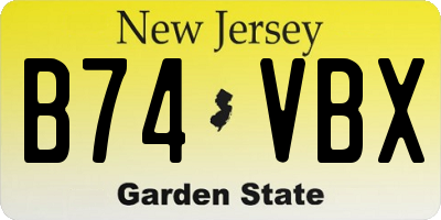 NJ license plate B74VBX