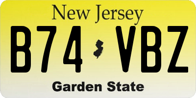 NJ license plate B74VBZ