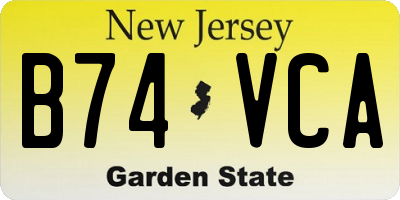 NJ license plate B74VCA