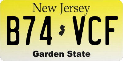 NJ license plate B74VCF