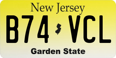 NJ license plate B74VCL