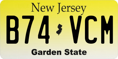 NJ license plate B74VCM