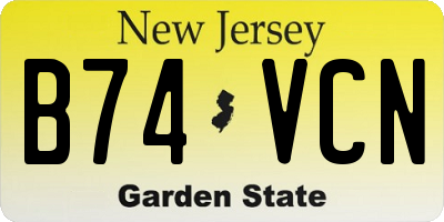 NJ license plate B74VCN