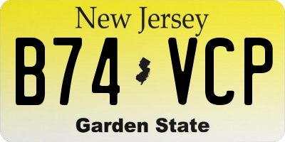 NJ license plate B74VCP