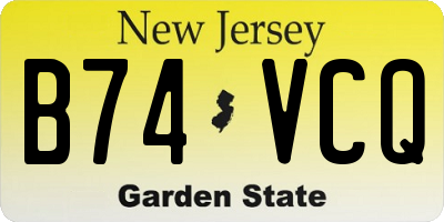 NJ license plate B74VCQ