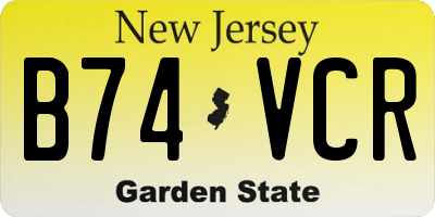 NJ license plate B74VCR