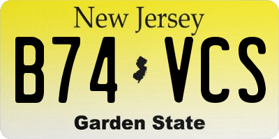 NJ license plate B74VCS