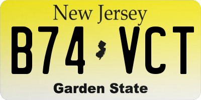 NJ license plate B74VCT