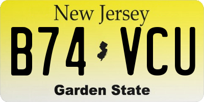 NJ license plate B74VCU