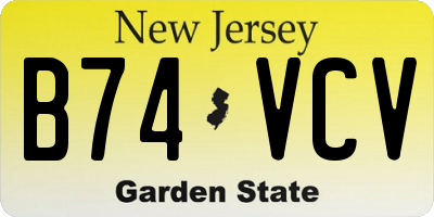 NJ license plate B74VCV