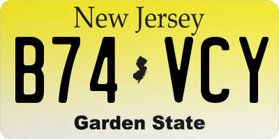 NJ license plate B74VCY