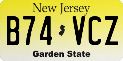 NJ license plate B74VCZ