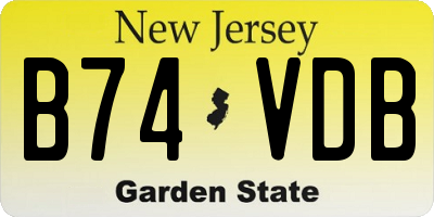 NJ license plate B74VDB