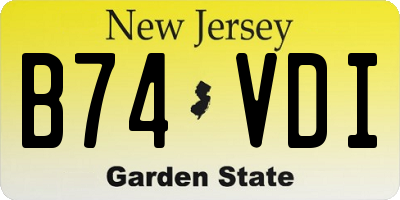 NJ license plate B74VDI