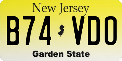 NJ license plate B74VDO