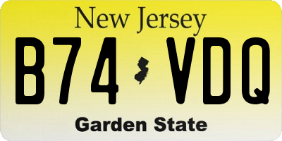 NJ license plate B74VDQ