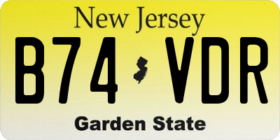 NJ license plate B74VDR