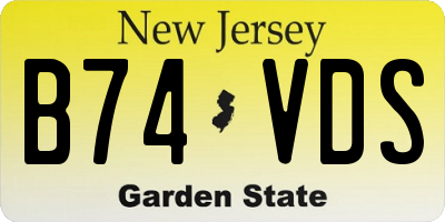 NJ license plate B74VDS