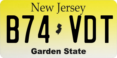 NJ license plate B74VDT