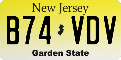 NJ license plate B74VDV