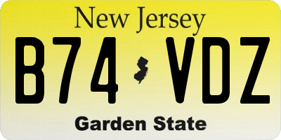 NJ license plate B74VDZ