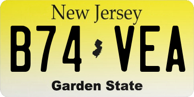 NJ license plate B74VEA