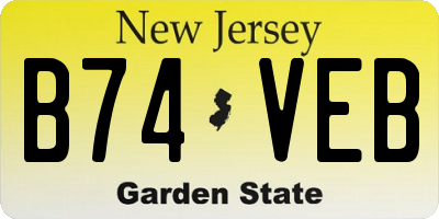 NJ license plate B74VEB