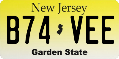 NJ license plate B74VEE