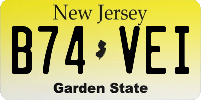 NJ license plate B74VEI