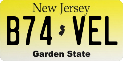 NJ license plate B74VEL