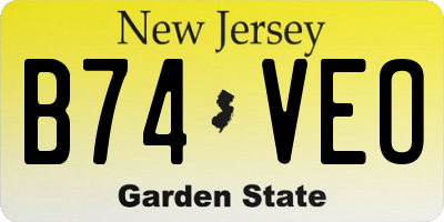 NJ license plate B74VEO