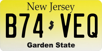NJ license plate B74VEQ