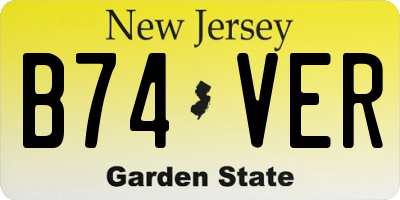 NJ license plate B74VER