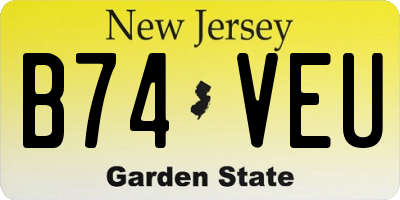 NJ license plate B74VEU