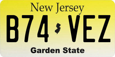 NJ license plate B74VEZ