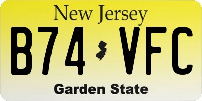NJ license plate B74VFC